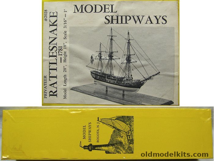 Model Shipways 1/64 Rattlesnake 1781 Privateer 20 Gun Sloop - 28 inch long Wood and Metal Ship Kit, 2028 plastic model kit